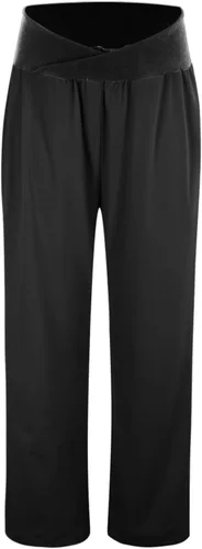 Vista 4 de Pantalones de yoga de pierna ancha para mujer, casuales, holgados, de cintura alta, cruzados, pierna recta, pantalones de entrenamiento, pantalones