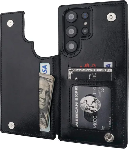 Vista 62 de ONETOP - Funda tipo cartera para Samsung Galaxy S22 con tarjetero, color negro Kickstand,ID/Cash Holder,Case Wallet with Card Slots,Double