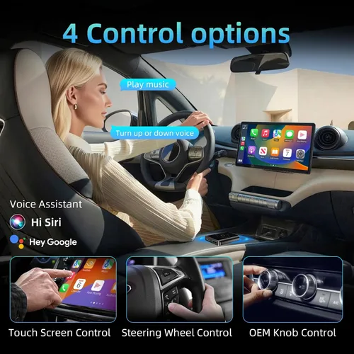 Vista 6 de AI Box - Adaptador inalámbrico CarPlay y automático, Plug & Play, WiFi de doble banda, Bluetooth 5.4, soporte de video 4K, sistema Android 13.0