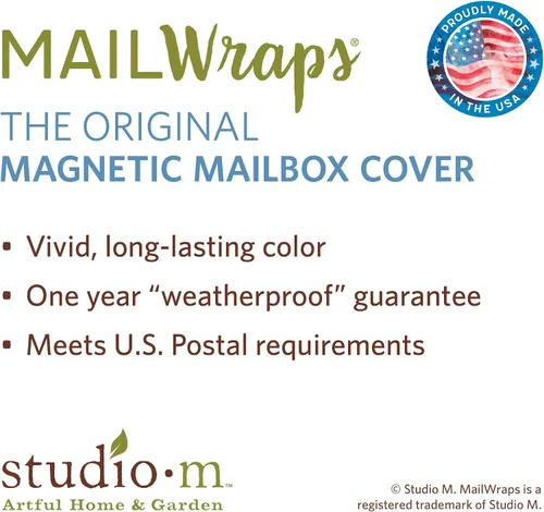 Vista 4 de MailWraps Studio M Geranium Welcome Decorative, la cubierta magnética original para buzón, fabricada en Estados Unidos, durabilidad superior a