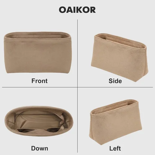 Vista 2 de Organizador de bolso de terciopelo suave para lv Carryall PM, negro Beige