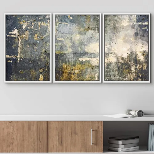 Vista 44 de wall26 Lienzo enmarcado para pared, juego de arte de acuarela pastel, paisaje rural, ilustraciones con formas abstractas, arte moderno, decorativo