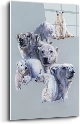 Vista 2 de Epic Art 'Arctic King' de Barbara Keith, arte de pared de vidrio acrílico, 12 x 16 pulgadas