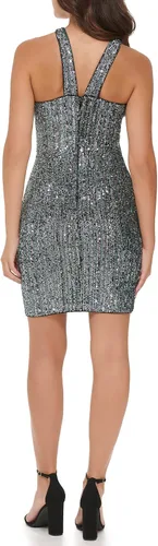 Vista 3 de GUESS Blusa corta de malla cruzada con lentejuelas para mujer