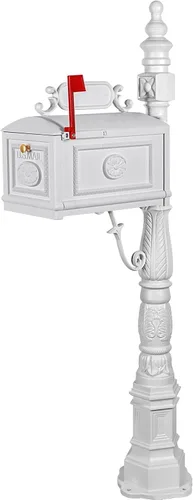 Vista 9 de Buzón de correo decorativo Polar Aurora Barcelona Post Stratford, resistente, de aluminio fundido (negro)