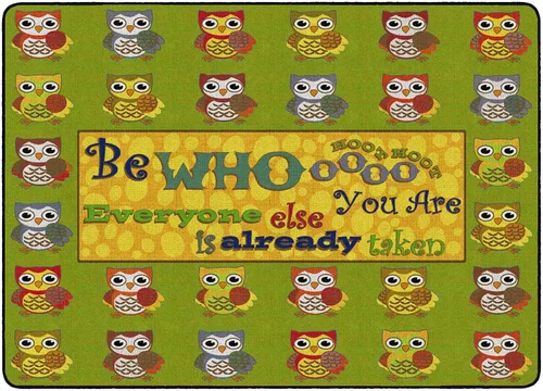 Vista 8 de Flagship Carpets Be Whoooo You Are - Alfombra educativa para aula, área de juegos, aprendizaje en casa o alfombra de habitación de niños, 4 x 6