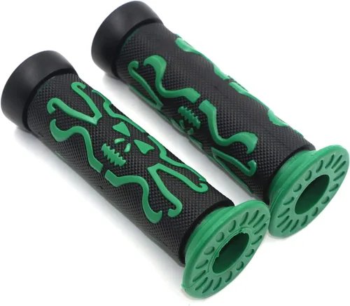 Vista 7 de 7/8" cráneo verde hueso cruz hueso 0.866 in mano Grips compatibles con ATV motocicleta bicicleta 125 Duke [P/N:XH4089-22-VERDE]