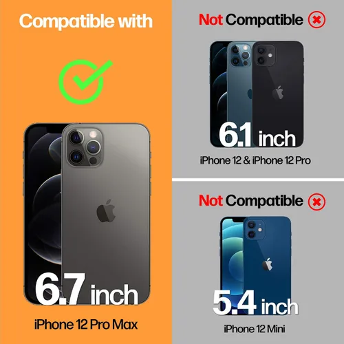Vista 3 de Power Theory Camera Lens Protector for iPhone 12 Max Premium Shatter Resistant Tempered Glass [9H Hardness], Easy Installation, [Case Friendly]