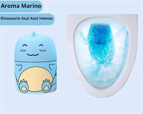 Vista 7 de Botella limpiadora de inodoros para limpiador de tanques azul lindo dinosaurio de larga duración automático limpiador de inodoro desodorante