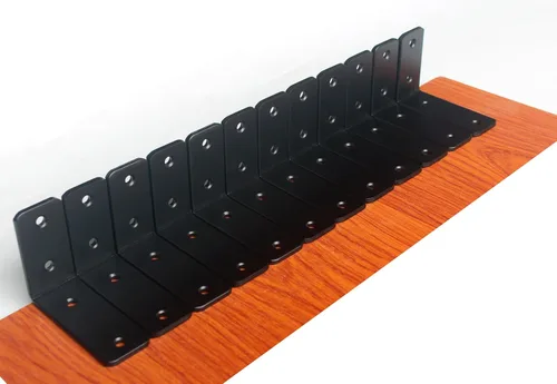 Vista 7 de Paquete de 2 soportes de estante en L de 6 pulgadas de largo x 4 pulgadas de alto x 1.5 pulgadas de ancho, 5 mm de grosor, soportes de estante