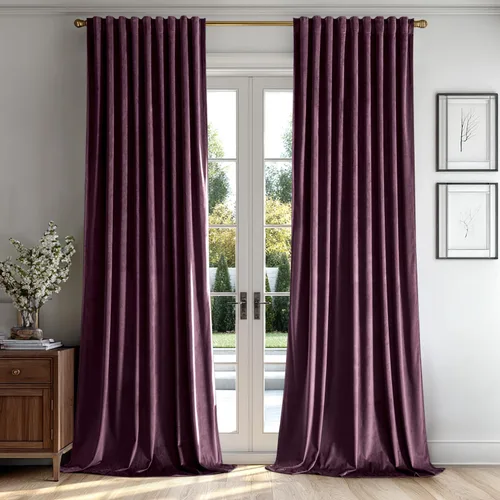 Vista 10 de MIULEE Cortinas de terciopelo de 84 pulgadas de largo, juego de 2 paneles para dormitorio, con pestaña trasera plisada, de lujo, aislamiento