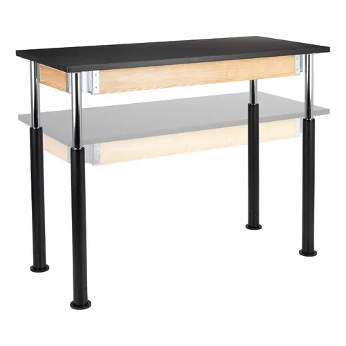 Vista 3 de Learniture Mesa de laboratorio escolar de ciencia resistente con parte superior resistente a productos químicos, mesa de ciencia de altura ajustable