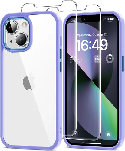 Vista 43 de HOOMIL Funda para iPhone 11 con 2 protectores de pantalla de vidrio templado, no amarillea, protección contra caídas, arañazos, transparente, parte
