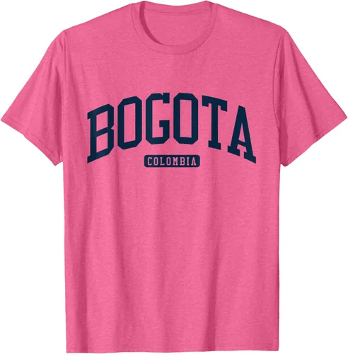 Vista 37 de Bogotá Colombia College University Style Camiseta azul marino, Blanco