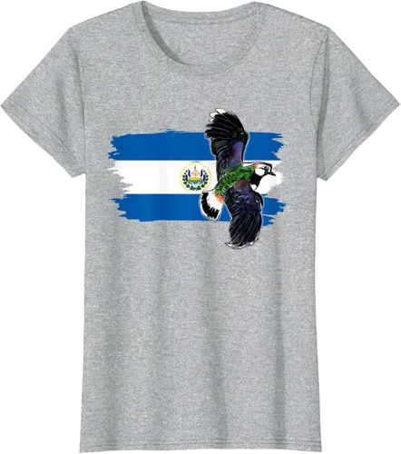 Vista 29 de Camiseta con la bandera de El Salvador, mapa de El Salvador, camiseta de Salvador para mujer, Negro