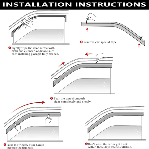 Vista 4 de Deflectores de visera de ventana lateral con cinta adhesiva para Nissan Altima 2013-2018, protectores de lluvia tintados en humo, protectores
