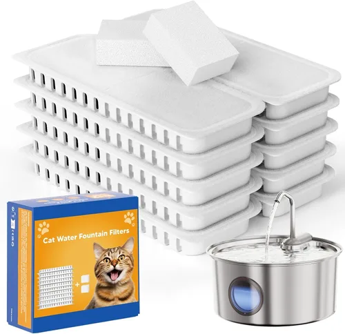 Vista 10 de Cat Water Fountain Stainless Steel - 108oz/3.2L Automatic Cat Water Fountain for Drinking with 3 Pcs Filters, Metal Pet Water Fountain Water