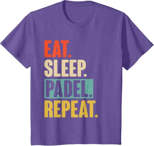 Vista 57 de Eat Sleep Padel Repeat - Camiseta de pádel retro vintage, Negro