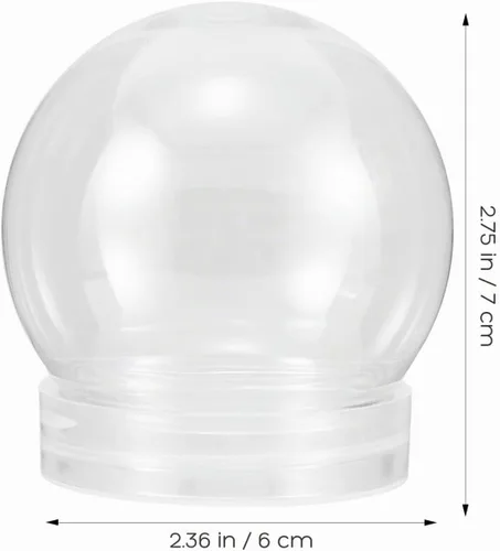 Vista 2 de Kit de globos de nieve de plástico transparente, paquete de 10 globos de manualidades de 2.75 pulgadas
