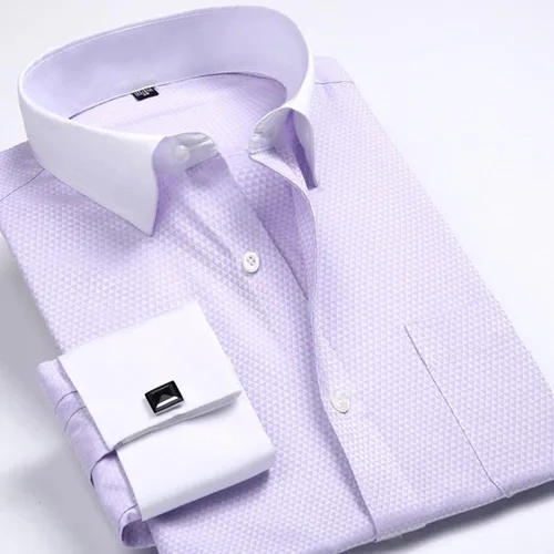 Vista 4 de Camisas de vestir para hombre, manga larga, ajustadas, con botones, casual, con bolsillo