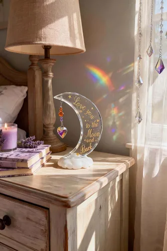 Vista 5 de Figura de luna de cristal "I Love You to the Moon and Back