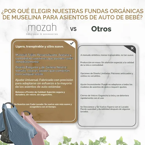 Vista 5 de MOZAH Funda de asiento de coche para bebé, hojas beige, 100% muselina orgánica, suave, transpirable y ligera, esencial para asiento de automóvil