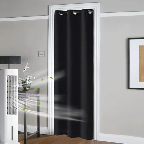 Vista 67 de RYB HOME Cortinas portátiles para puerta con privacidad, cortinas opacas y aislantes térmicas para dormitorio, armario, sala de estar, comedor, Beige