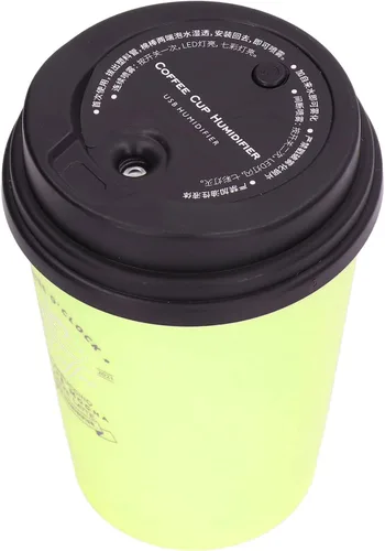 Vista 9 de Humidifiers for Bedroom, 300ml Cool Mist Humidifiers, Portable Mini Humidifier, USB Mini Cute Coffee Cup Humidifier for Bedroom, Office & Car (Green)