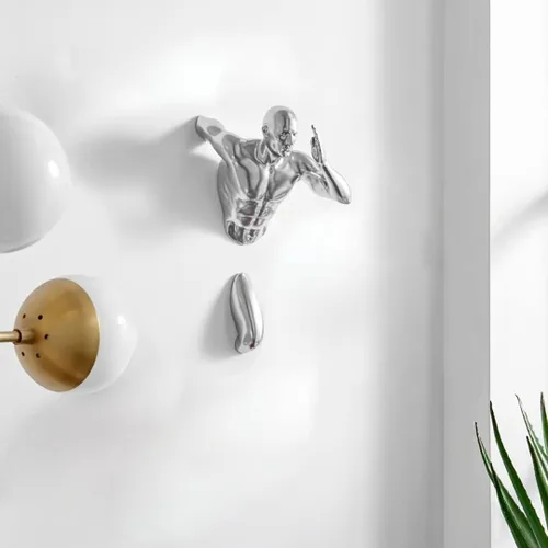 Vista 5 de Esculturas de decoración de pared, caminos de pared de 13 pulgadas con accesorios incluidos (cromado)