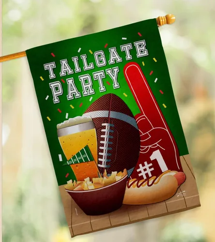 Vista 9 de Bandera de casa de juego para portón trasero, fútbol deportivo, fútbol americano, equipo estadounidense, Super Bowl, actividades de entretenimiento