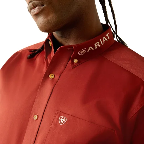 Vista 32 de Ariat Camisa de sarga con logotipo del equipo para hombre