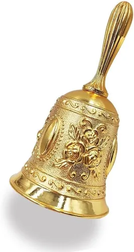 Vista 14 de Hourwof - Campana de mano, metal para boda y Navidad, color bronce