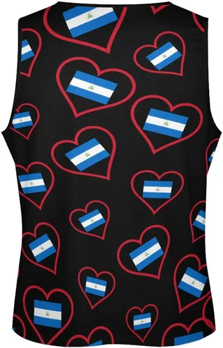 Vista 5 de Love Nicaragua Red Heart - Camiseta sin mangas para hombre, camiseta casual para gimnasio, camiseta muscular, chaleco de playa