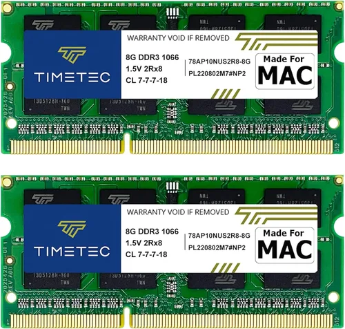 Vista 10 de Timetec 4 GB compatible con Apple DDR3 1067MHz / 1066MHz PC3-8500 CL7 doble rango para Mac Book, Mac Book Pro, iMac, Mac mini