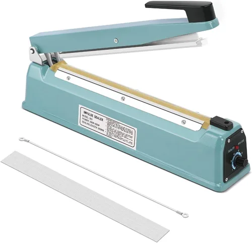 Vista 12 de Flexzion Impulse Sealer for Plastic Bags, 8 Inch, 300W, Adjustable Timer