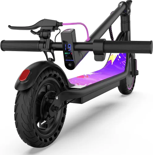Vista 22 de Aovowheel Scooter eléctrico para adultos, plegable E Scooter Conmuting Púrpura-negro
