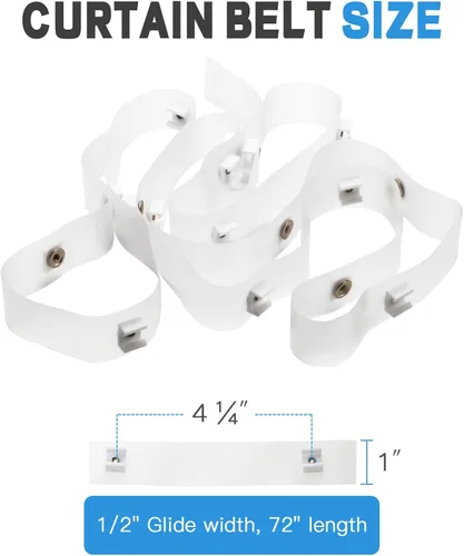 Vista 2 de Cinta deslizante transparente para caravanas, deslizantes para cortinas de caravana de 1/2 pulgada, 72 pulgadas, cinta deslizante de cortina A115