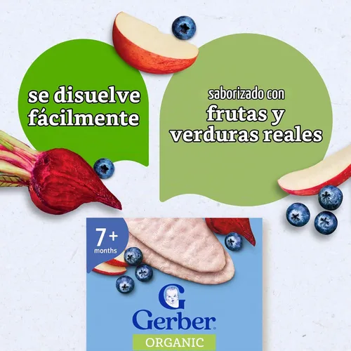 Vista 5 de Gerber Mordazas de dentición suaves para mordedores orgánicos - Blueberry Apple Beet, (Paquete de 6)