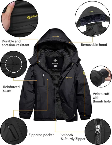 Vista 6 de Chaqueta de esquí impermeable para niño con capucha GEMYSE