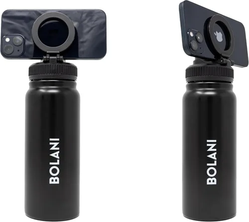 Vista 2 de MagSafe - Botella de agua de acero inoxidable aislada de 24 onzas compatible con iPhone + adaptador de montaje para teléfono iPhone – Botella