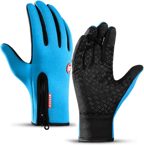 Vista 2 de Guantes térmicos de invierno aislados con compatibilidad con pantalla táctil, diseño impermeable para deportes al aire libre