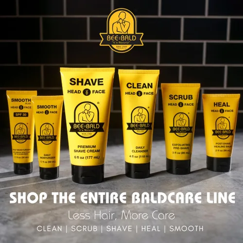 Vista 7 de Bee Bald Clean Limpiador diario de cabeza y cara, refresca y lava a fondo, cuidado de la cabeza calva premium para hombres y mujeres, 4 onzas