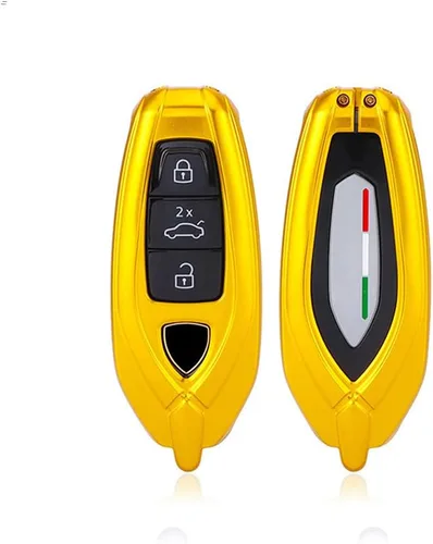 Vista 11 de Funda protectora de aleación de aluminio para llavero compatible con Lamborghini URUS 2021-2022 (negro)