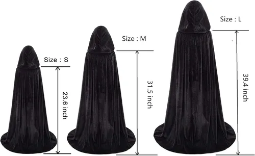Vista 2 de Capa de terciopelo para niños con capucha para disfraces de Halloween o Navidad
