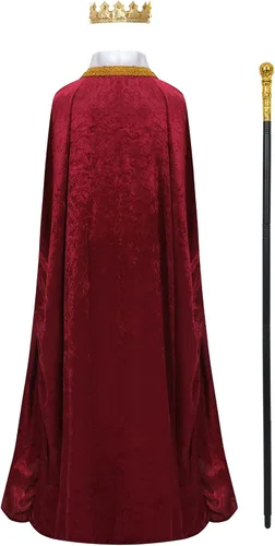 Vista 3 de Regenboog King Costume for Men and Women,Queen Costume,Adult King Cape Robe Crown Scepter,Lord Farquaad Costume