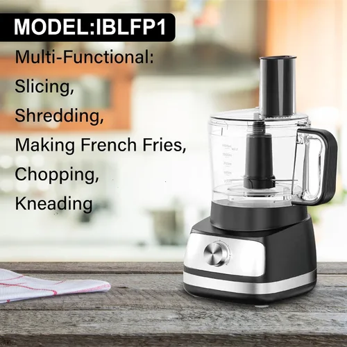 Vista 8 de EMB Serie IronBlade procesador de alimentos 5 en 1, cuenco de 1.5L, control de 4 velocidades, multifuncional para cortar, triturar, picar, amasar