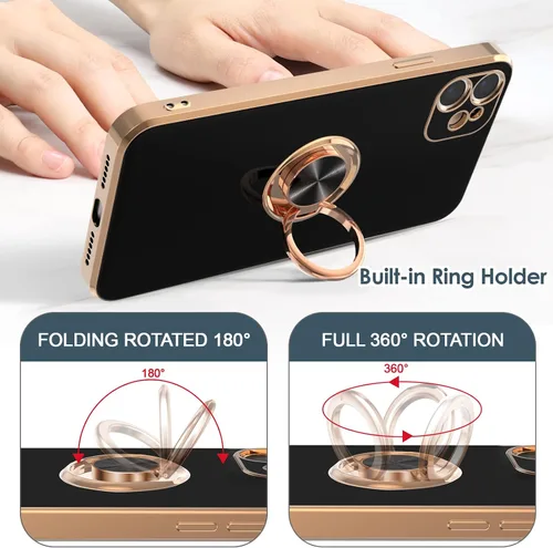 Vista 4 de Hython Funda para iPhone 11 con soporte de anillo [soporte de anillo giratorio de 360° con soporte magnético] [Soporte de montaje en automóvil]