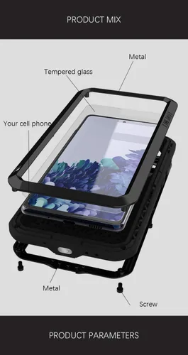 Vista 3 de LOVE MEI Funda protectora de cuerpo completo para Samsung Galaxy S20 FE 5G, deportes al aire libre, militar, resistente, impermeable, a prueba