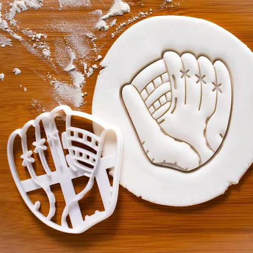 Vista 5 de Juego de 3 cortadores de galletas de sóftbol (diseños: murciélago, guante y bola), 3 piezas - Bakerlogy