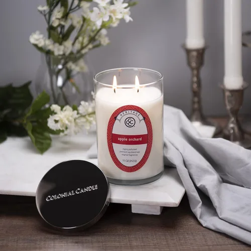 Vista 6 de Colonial Candle Apple Orchard - Vela perfumada en frasco, colección Heritage, blanco, 2 mechas, 11 onzas